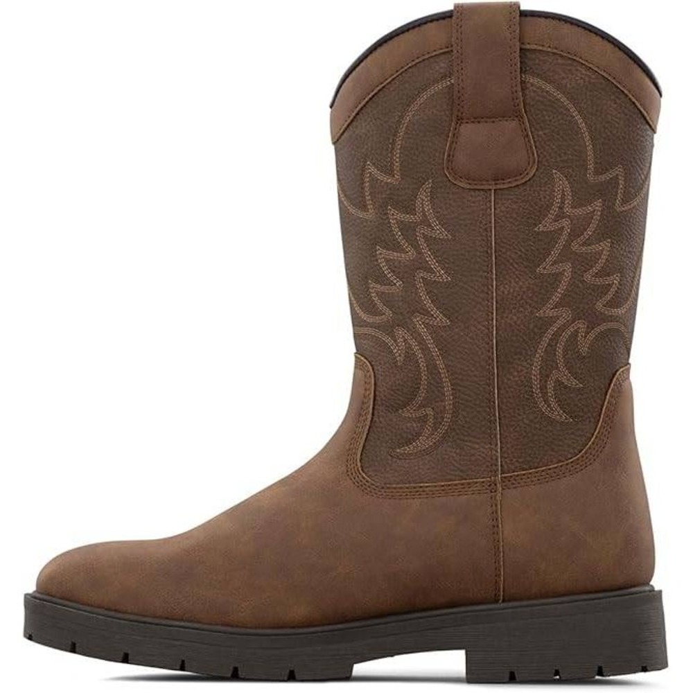 Lugz Cowboss Mens Steel Toe Work Boots Coffee Brown Western Wellington Size 9.5